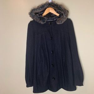 Free People Love Me Not Coat Faux Fur Hood